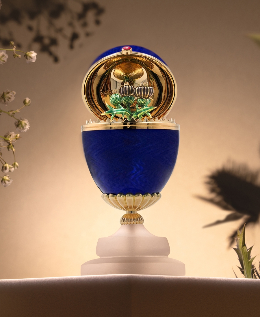 The One-Of-A-Kind Fabergé x Laings Thistle Egg Objet