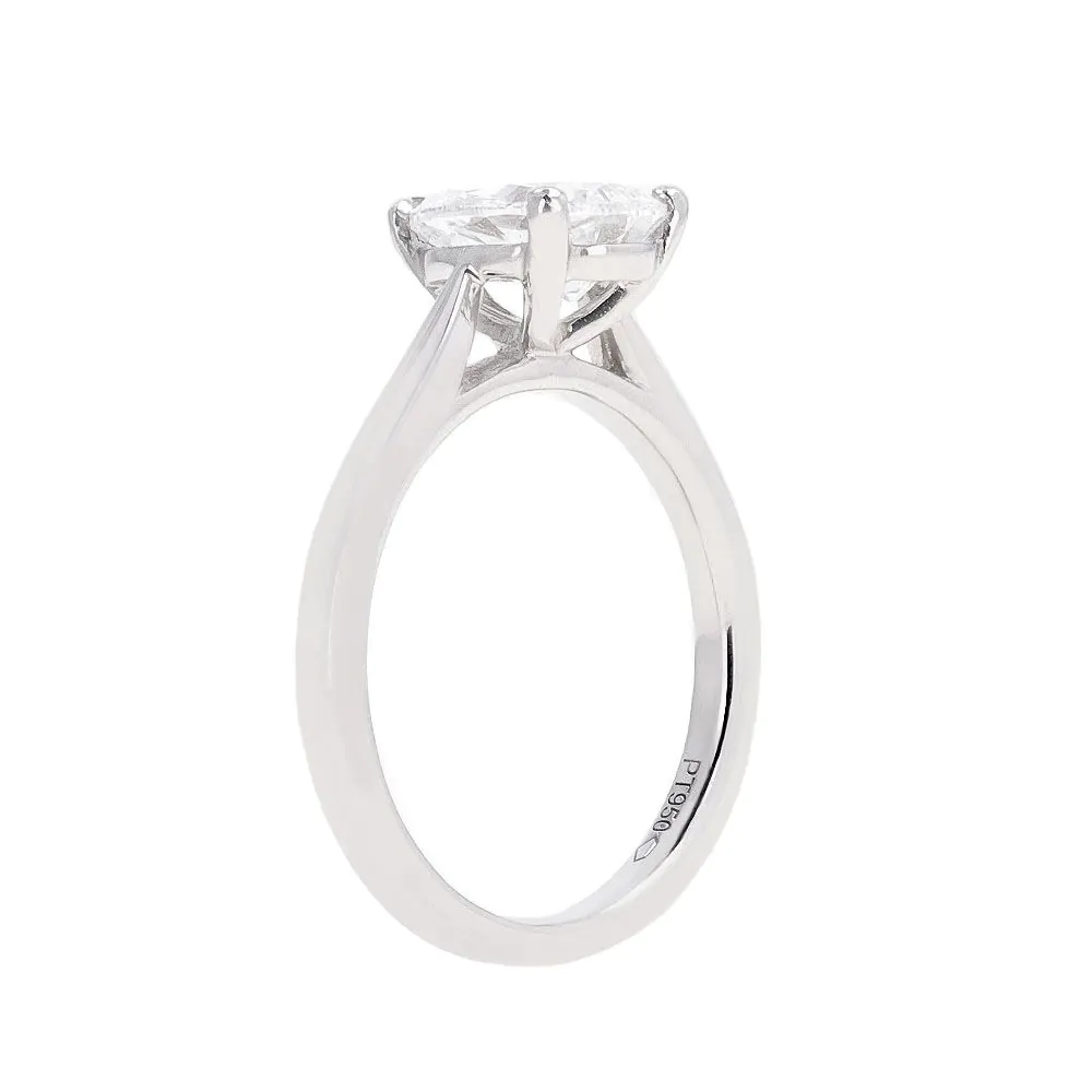 Platinum 1.50ct Pear Cut Diamond Solitaire Ring