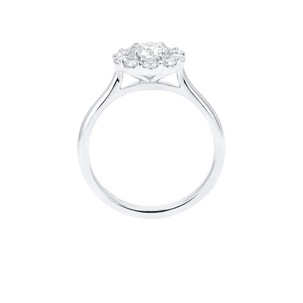 Platinum 1.15ct Diamond Cluster Dress Ring