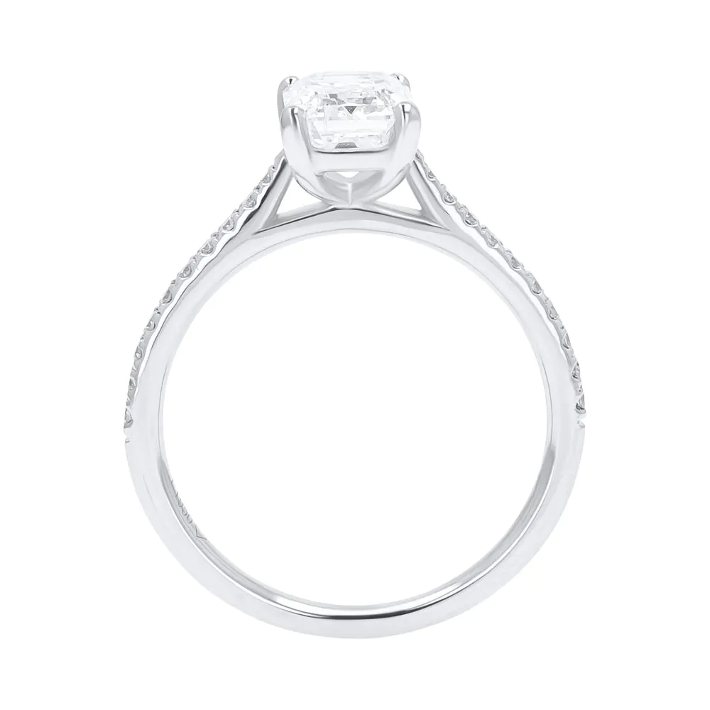 Platinum 1.64ct Diamond Solitaire Ring with Diamond Shoulders