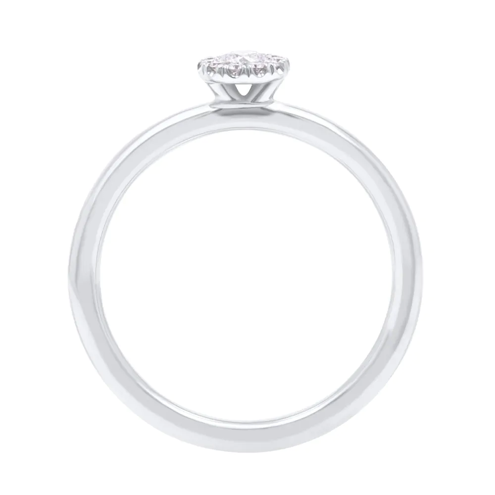 18ct White Gold 0.15ct Diamond Halo Engagement Ring