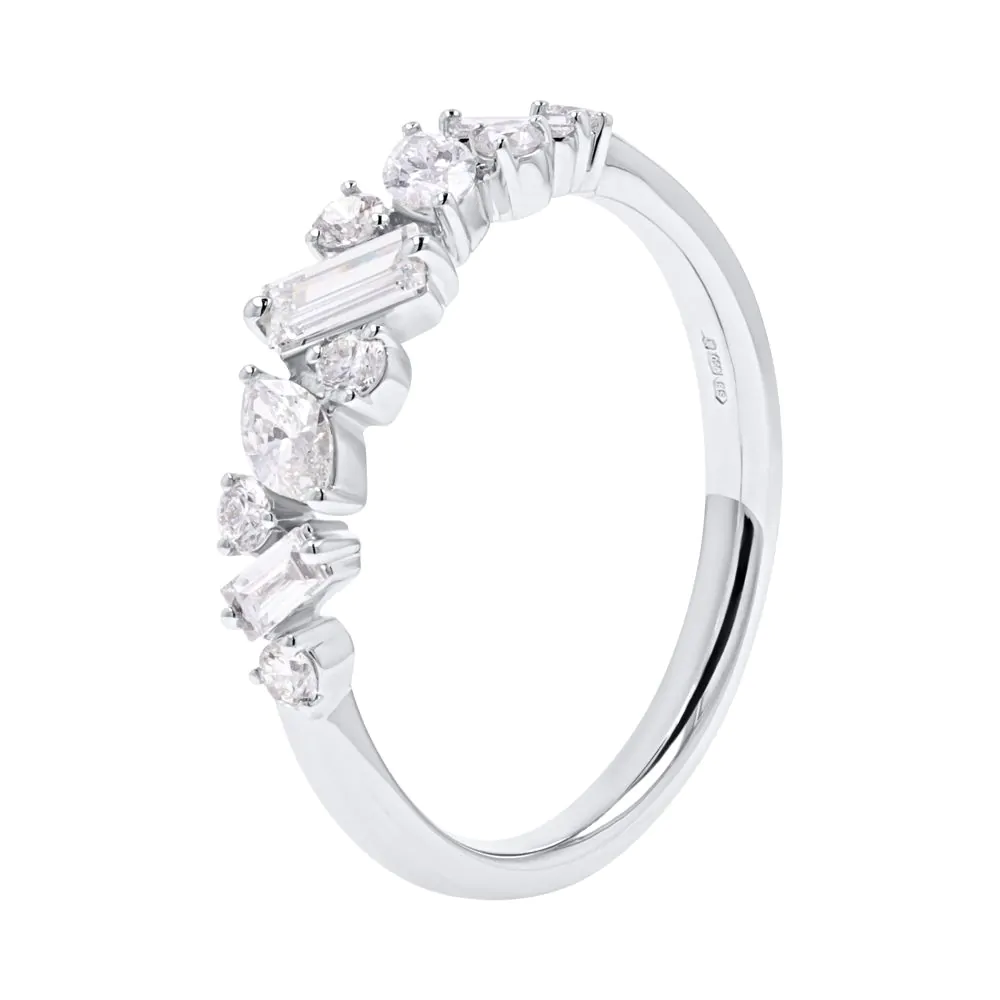Platinum 0.55ct Diamond Half Eternity Ring