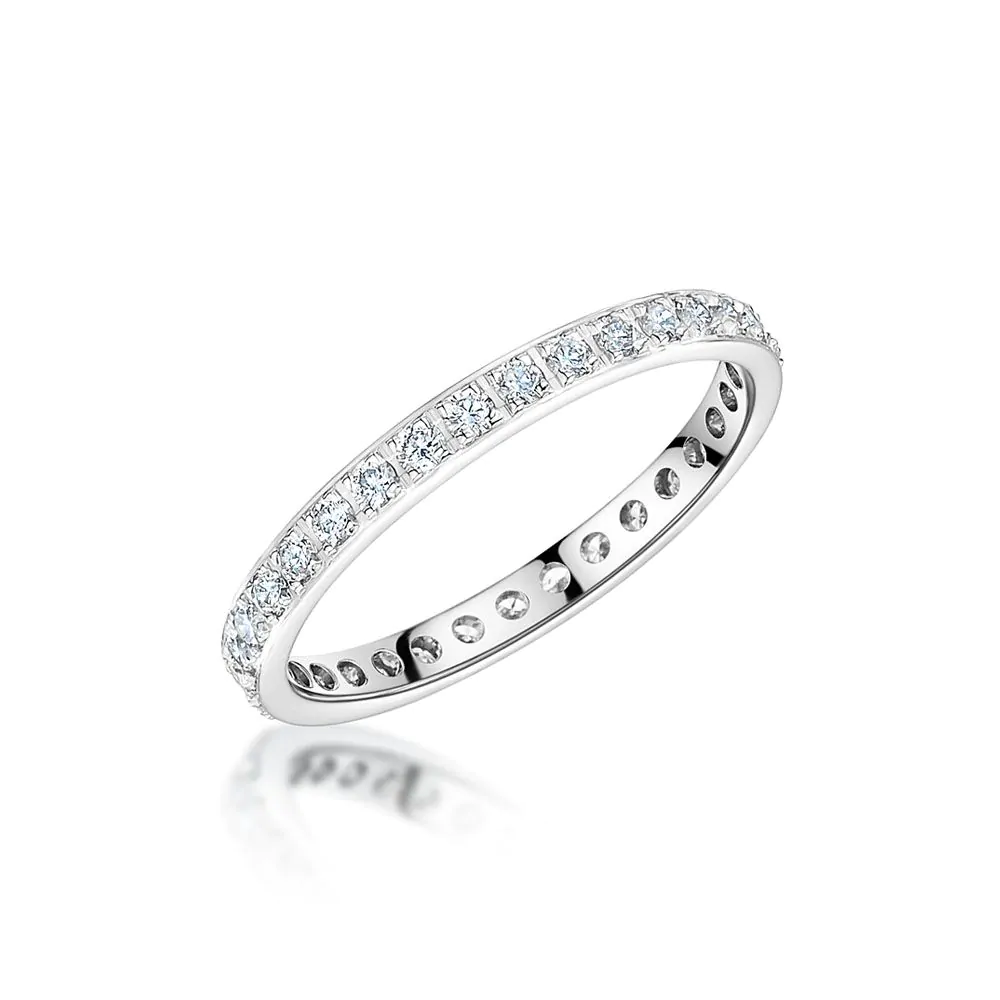 18ct White Gold 0.50ct G SI Brilliant Cut Claw Set Diamond Eternity Ring