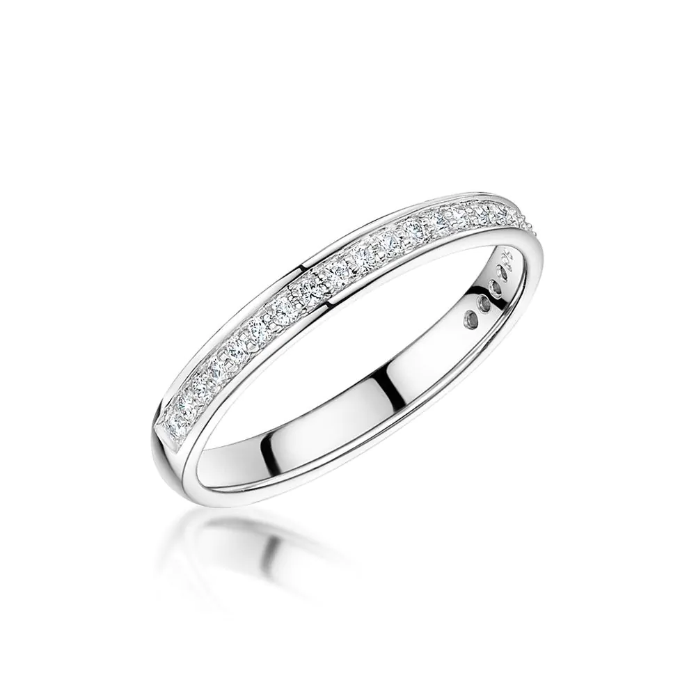 Platinum 0.17ct G/SI Brilliant Cut Diamond Half Eternity Ring