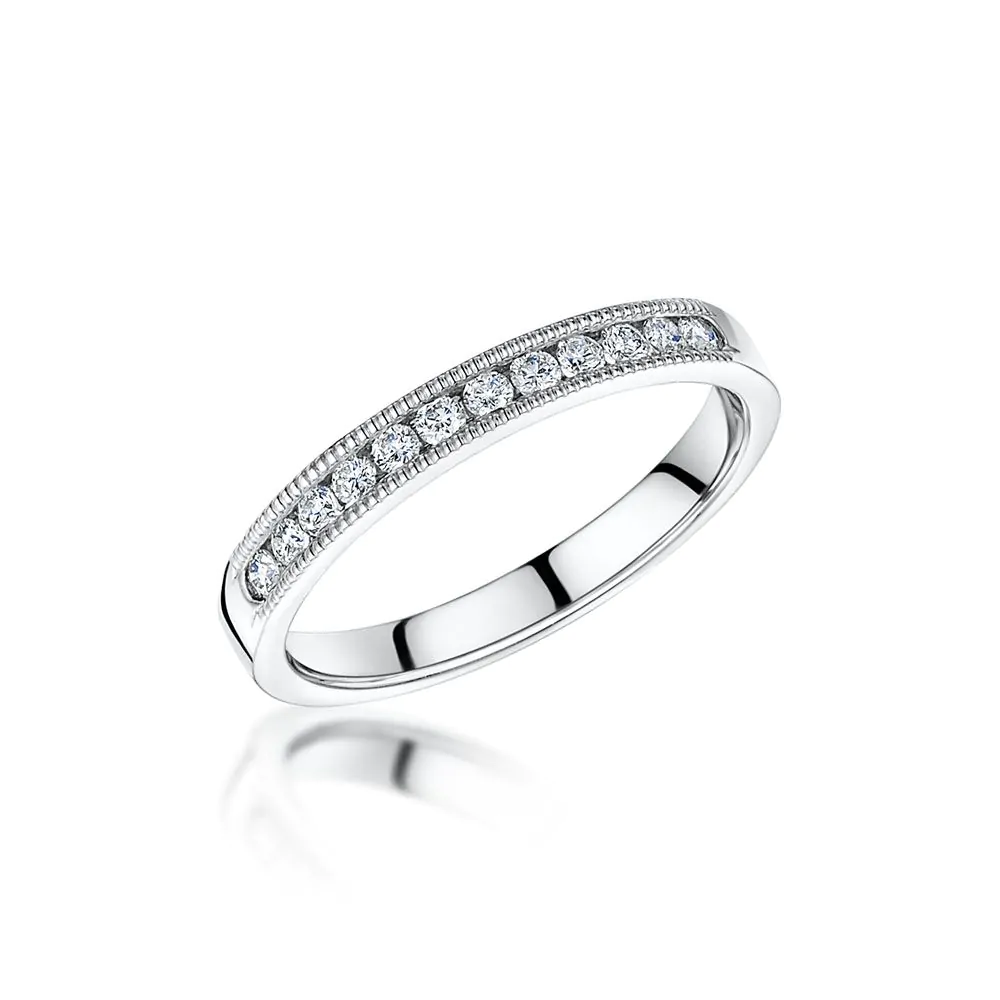 Platinum 0.20ct G SI Brilliant Cut Diamond Half Eternity Ring