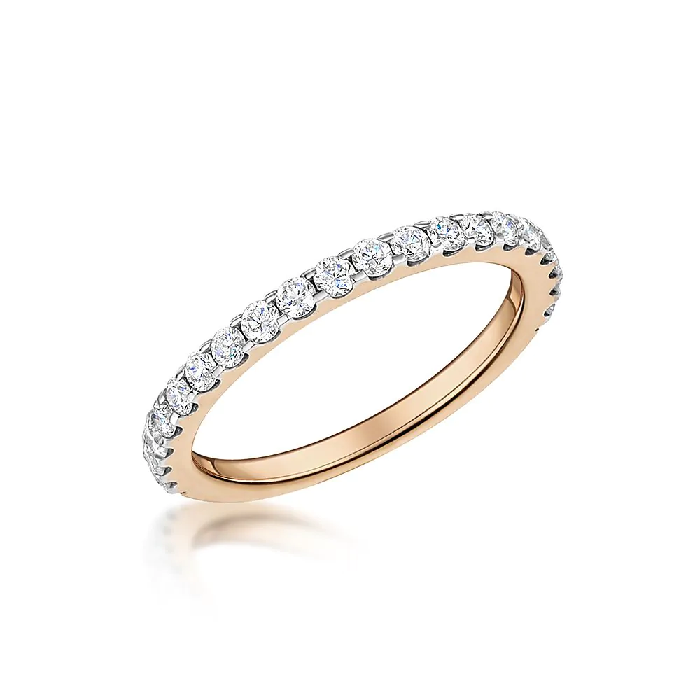 18ct Rose Gold 0.50ct Brilliant Cut Diamond Half Eternity Ring