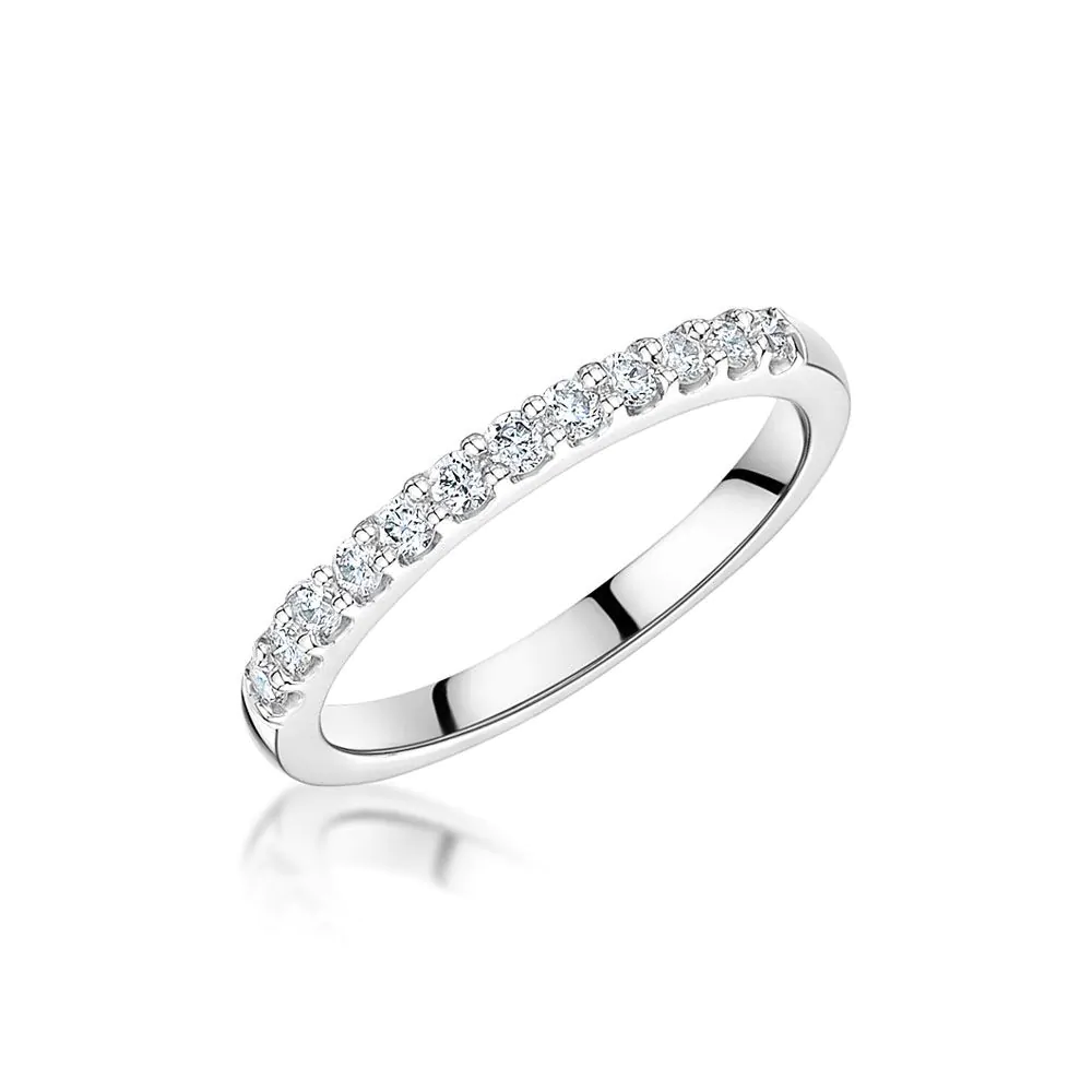 Platinum 0.20ct G SI Brilliant Cut Diamond Half Eternity Ring