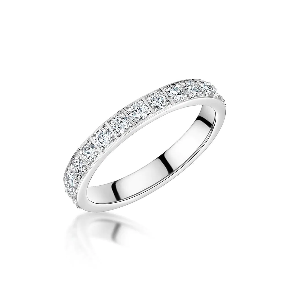 18ct White Gold 1.00ct Brilliant Cut Diamond Full Eternity Ring