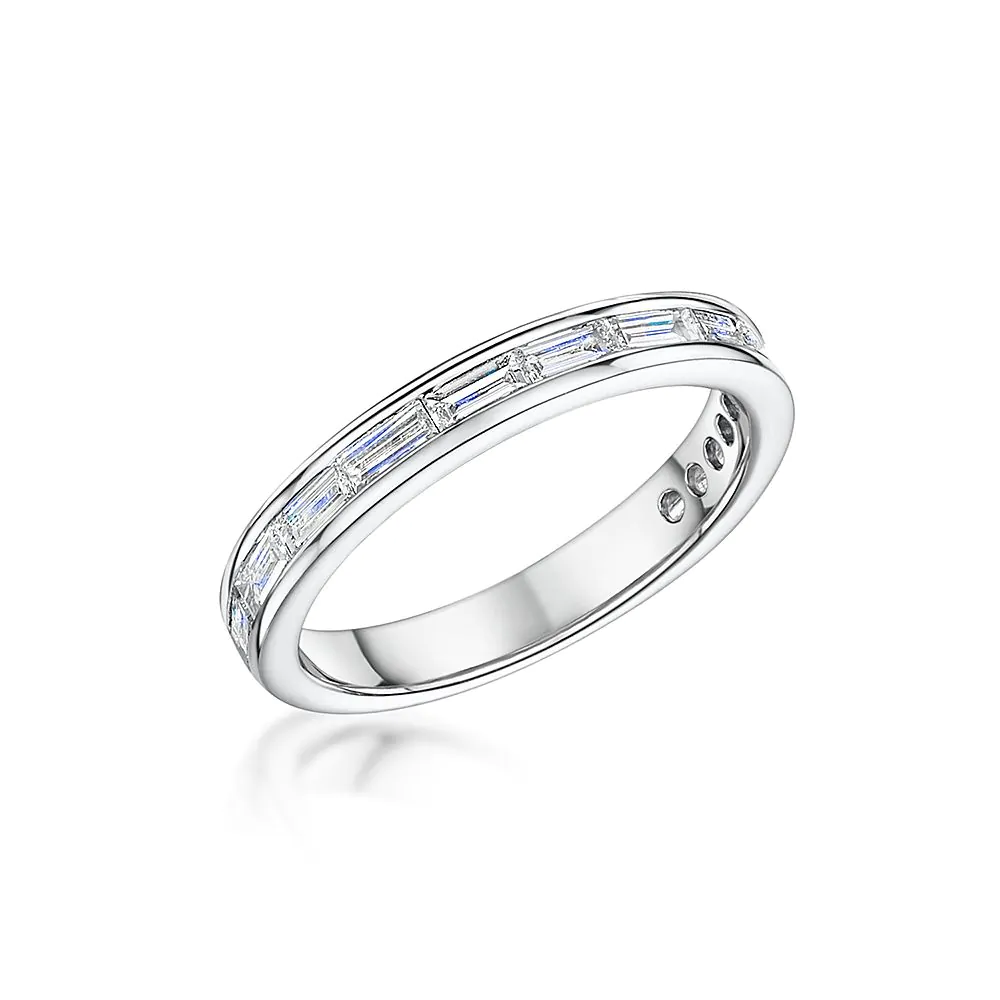 The Raphael Collection Platinum 0.45ct baguette cut diamond half eternity  ring - Wedding from Mr Harold and Son UK