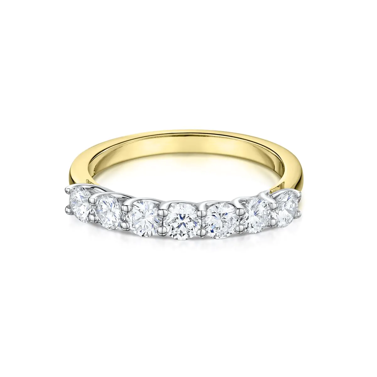 7 stone diamond wedding band ring - YouTube