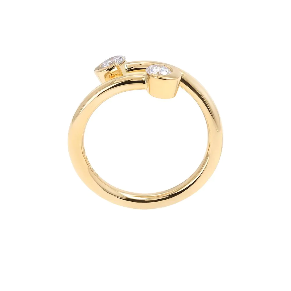 18ct Yellow Gold 0.36ct Diamond Twist Ring