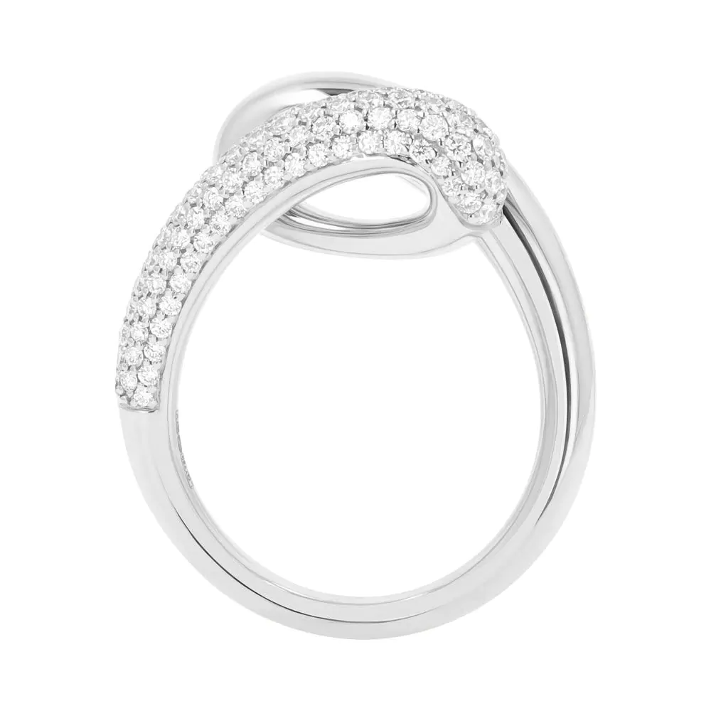 18ct White Gold 1.08ct Diamond Wraparound Teardrop Ring