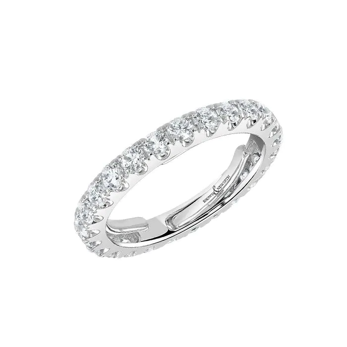 Platinum 0.75ct Brilliant Cut Diamond Half Eternity Ring