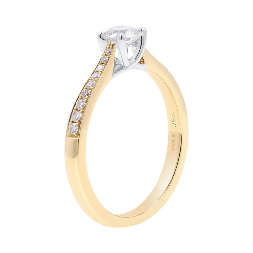 18ct Yellow Gold 0.47ct Diamond Solitaire Engagement Ring