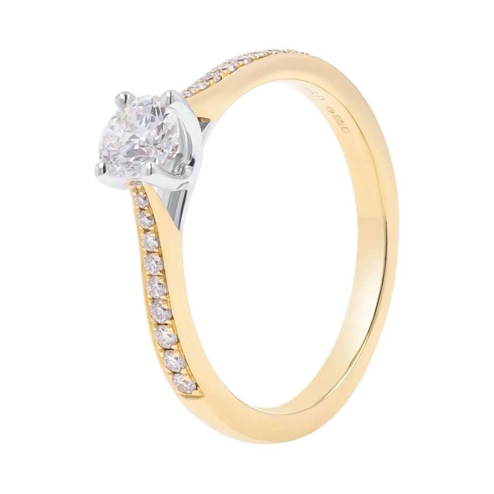 18ct Yellow Gold 0.47ct Diamond Solitaire Engagement Ring