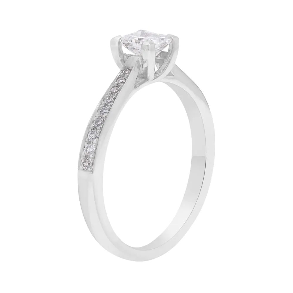 18ct White Gold 0.31ct Princess Cut Diamond Solitaire Ring
