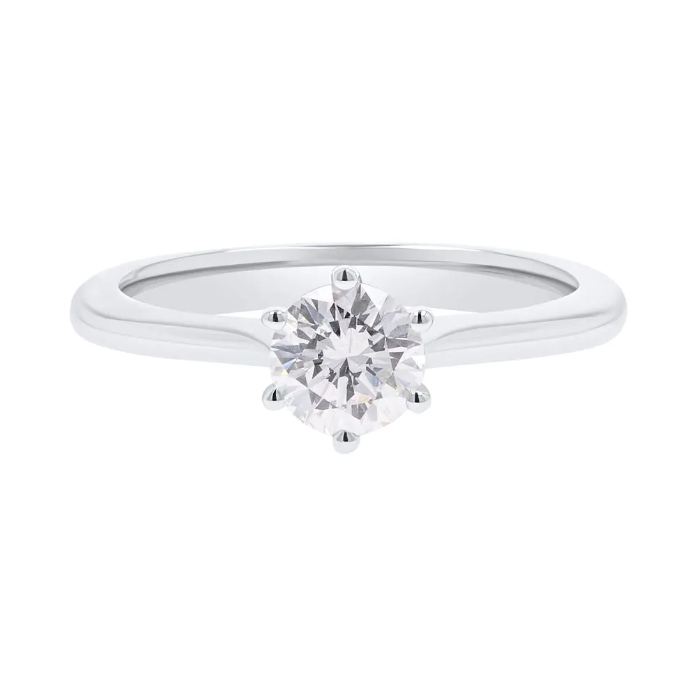 18ct White Gold 0.50ct Diamond Solitaire Engagement Ring