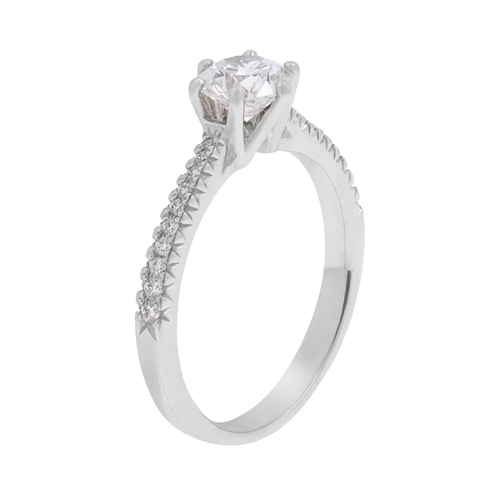 Platinum  0.81ct Round Brilliant Cut Diamond Solitaire Engagement Ring