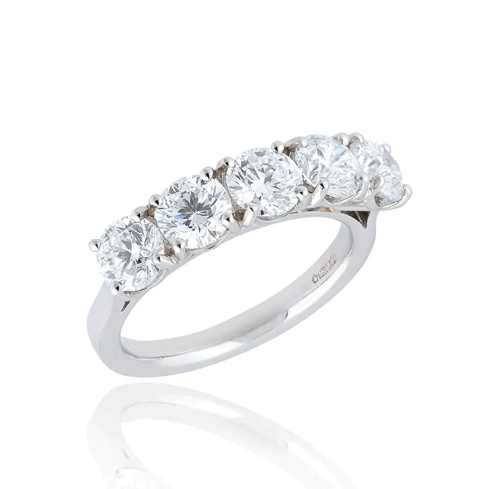Platinum 5 stone diamond ring