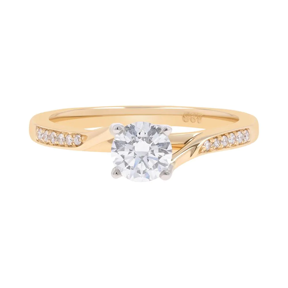 18ct Yellow Gold 0.55ct Diamond Shoulders Engagement Ring