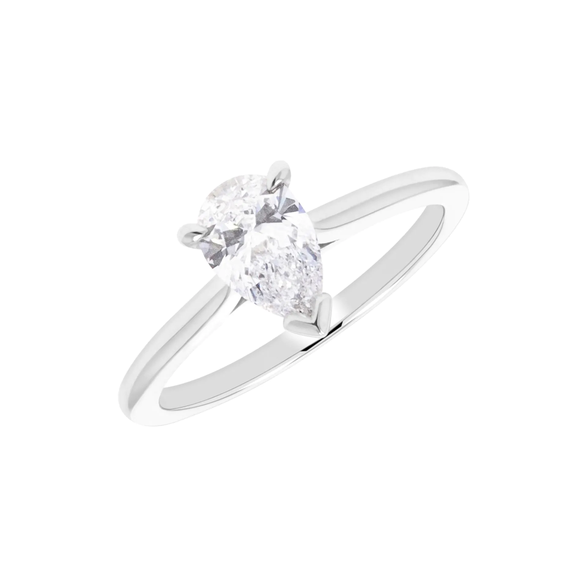 Wendy Platinum 0.70ct Pear Cut Diamond Solitaire Ring