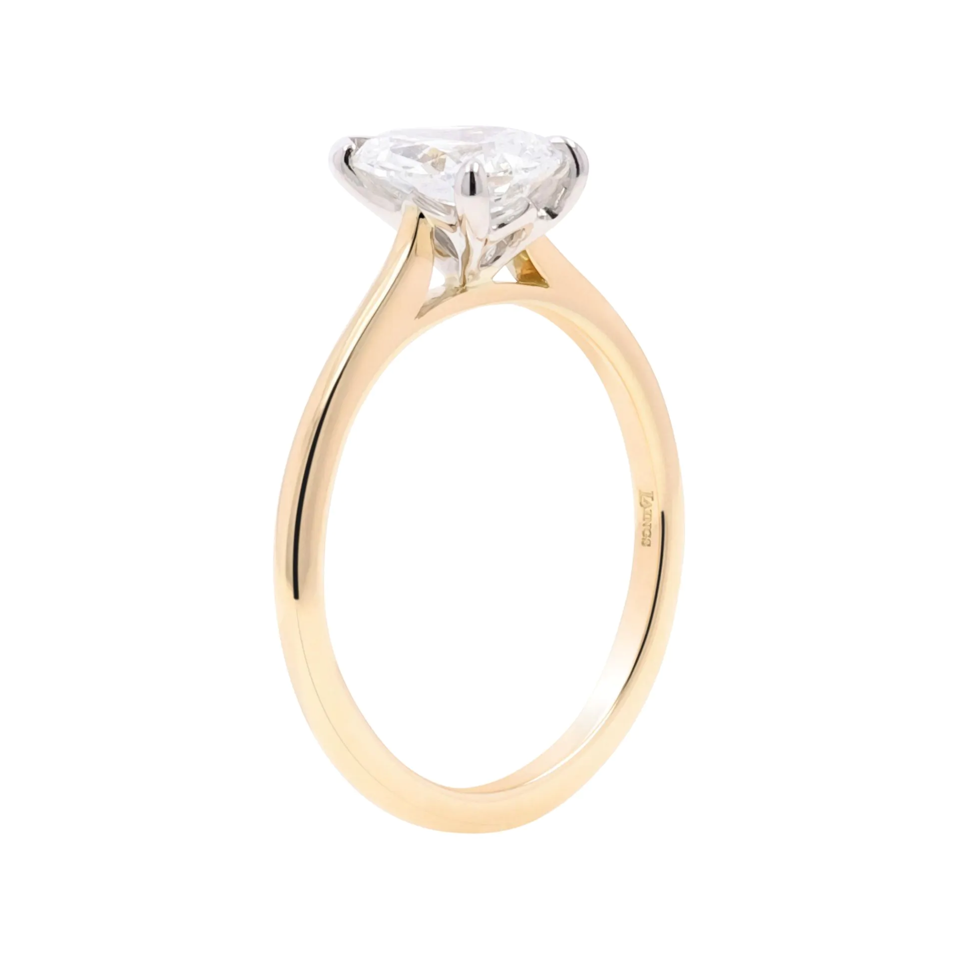 Wendy 18ct Yellow Gold and Platinum 1.01ct Pear Cut Diamond Solitaire Ring