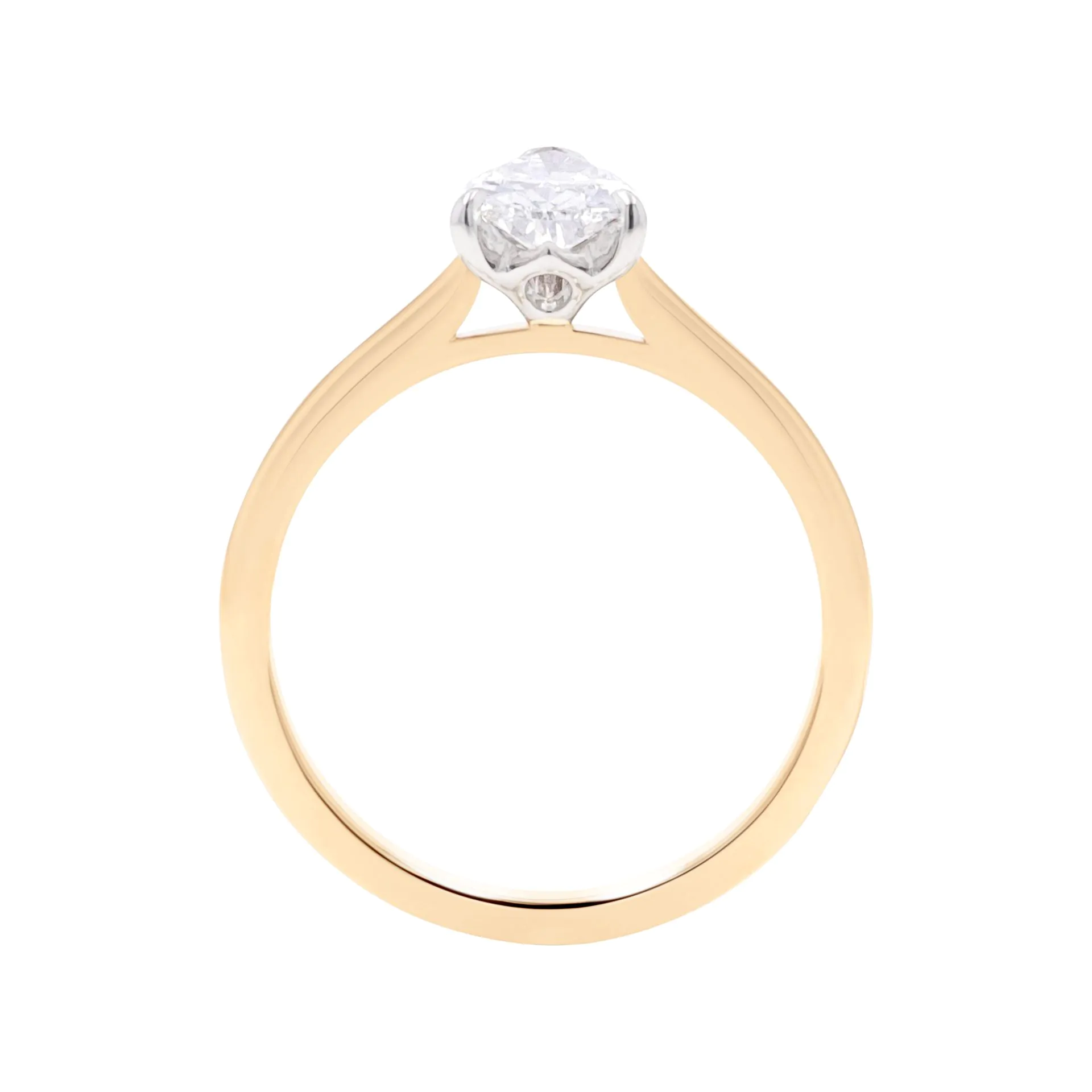 Wendy 18ct Yellow Gold and Platinum 0.70ct Pear Cut Diamond Solitaire Ring