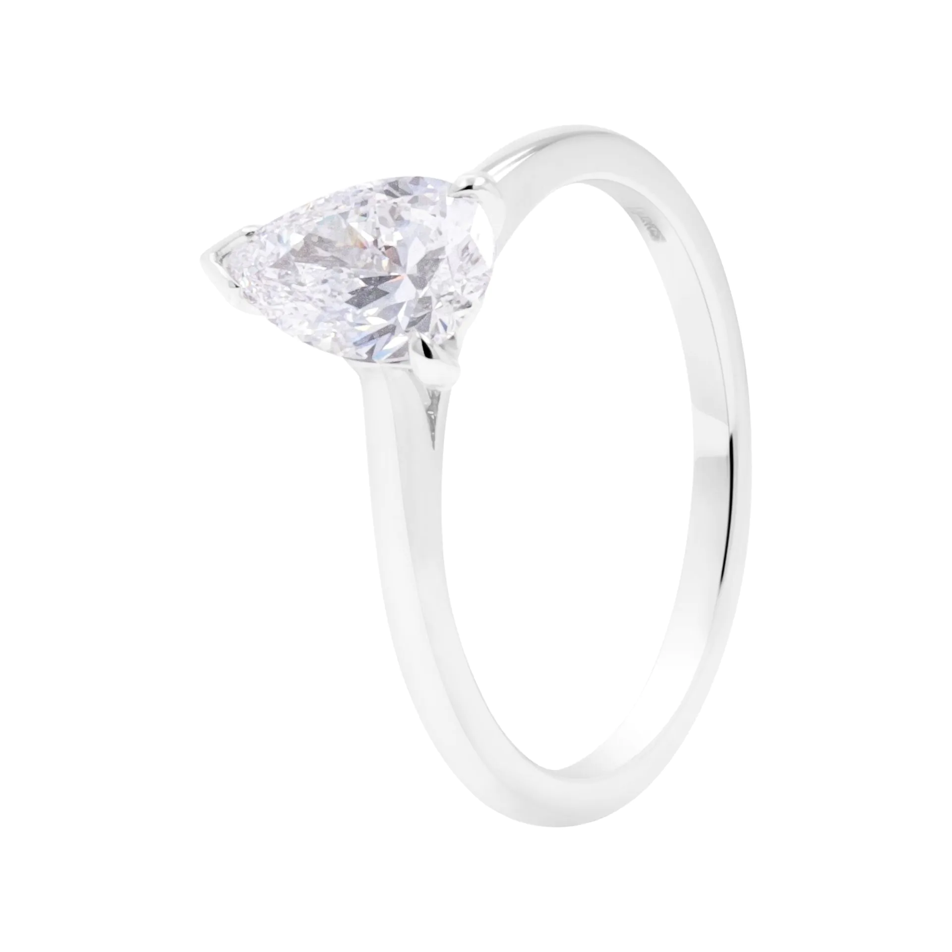 Wendy Platinum 1.00ct Pear Cut Diamond Solitaire Ring