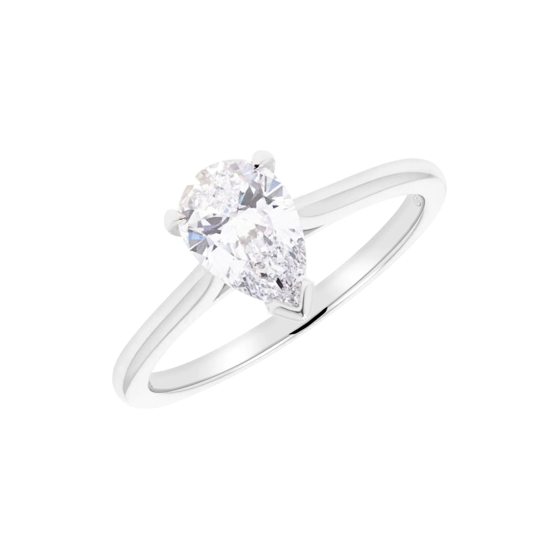 Wendy Platinum 1.00ct Pear Cut Diamond Solitaire Ring