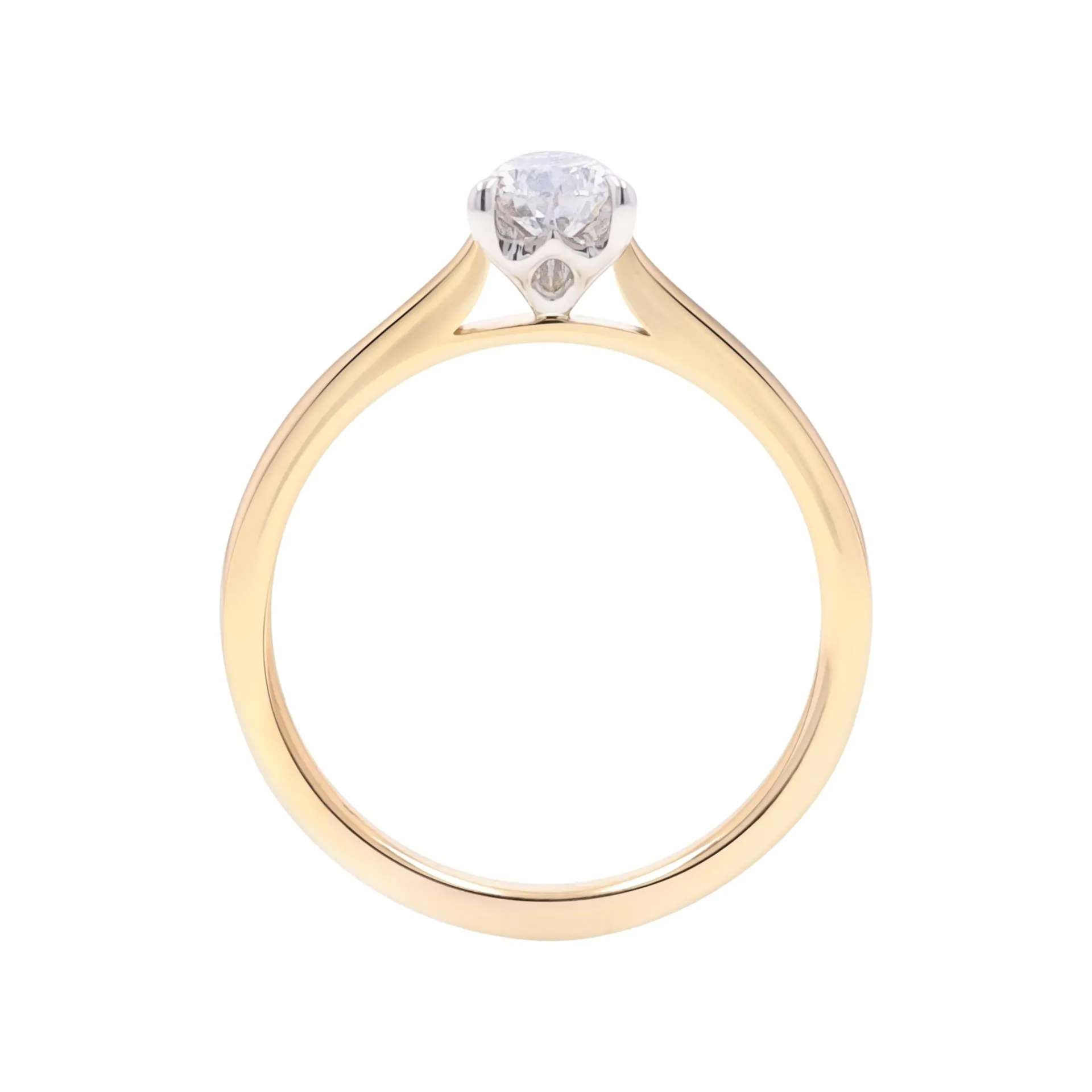 Wendy 18ct Yellow Gold and Platinum 0.50ct Pear Cut Diamond Solitaire Ring