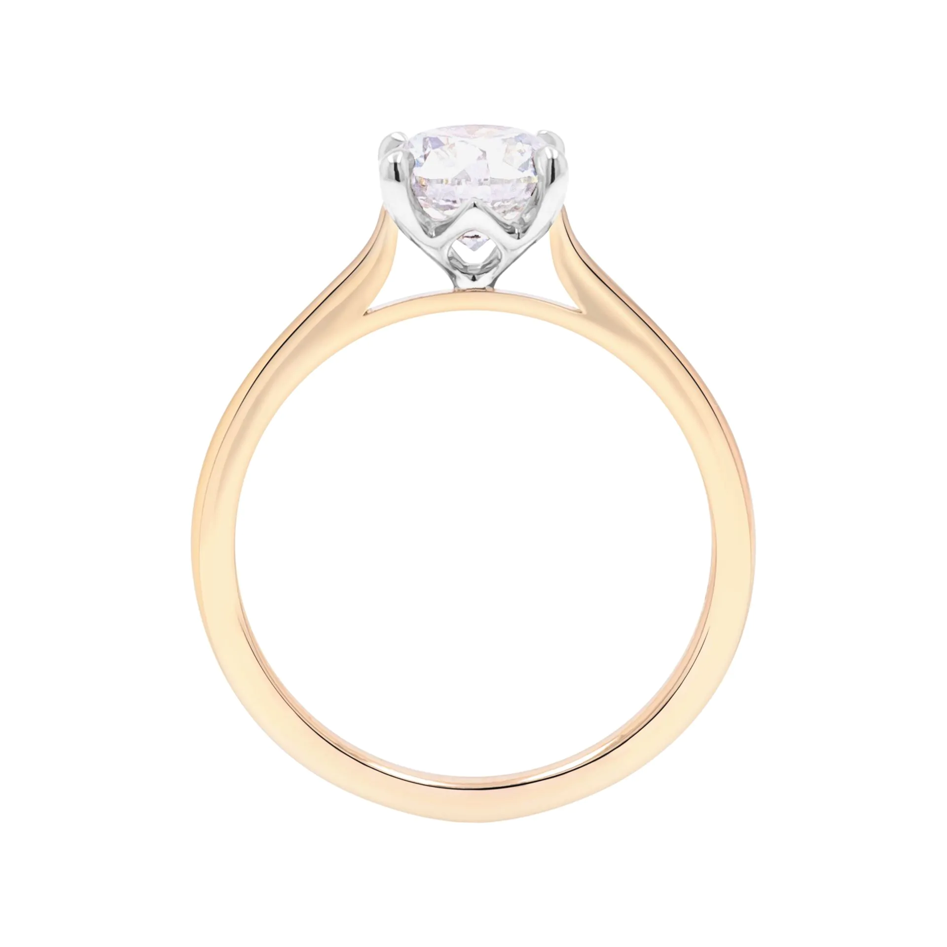 Wendy 18ct Yellow Gold and Platinum 1.00ct Brilliant Cut Diamond Solitaire Ring