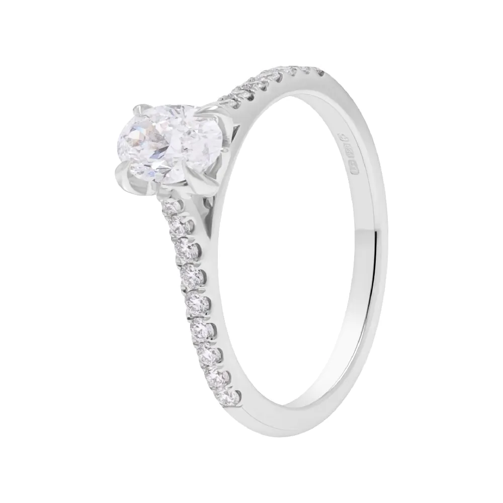 Wendy Platinum 0.50ct Oval Cut Diamond Solitaire Ring