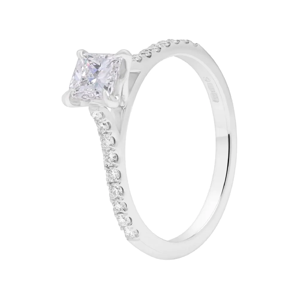 Wendy Platinum 0.71ct Princess Cut Diamond Solitaire Ring