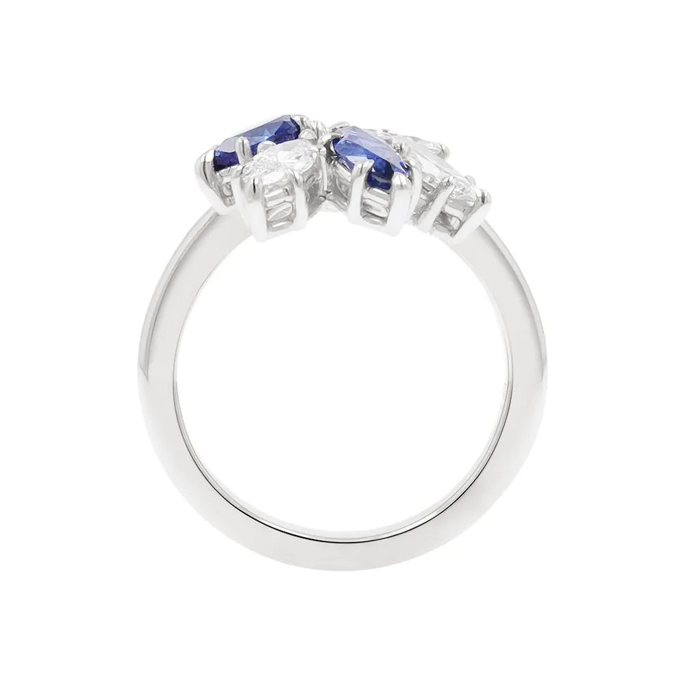 18ct White Gold 1.32ct Sapphire and 0.94ct Diamond Dress Ring