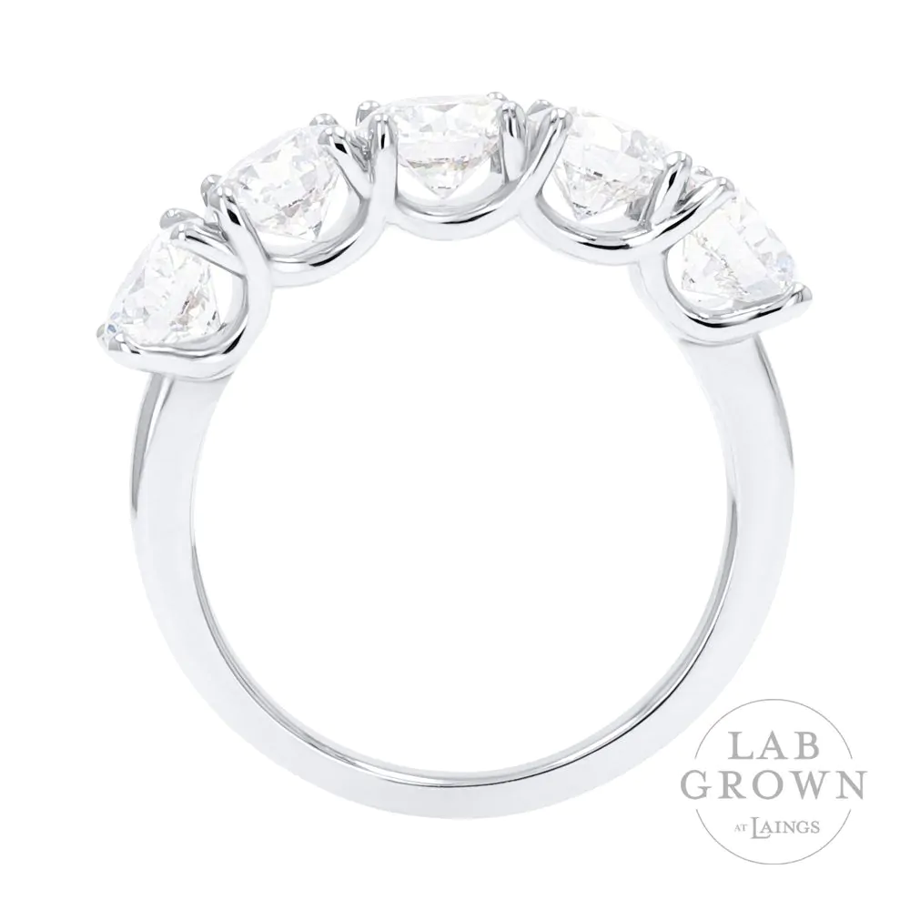 Platinum Laboratory Grown 2.50ct Five Stone Diamond Eternity Ring