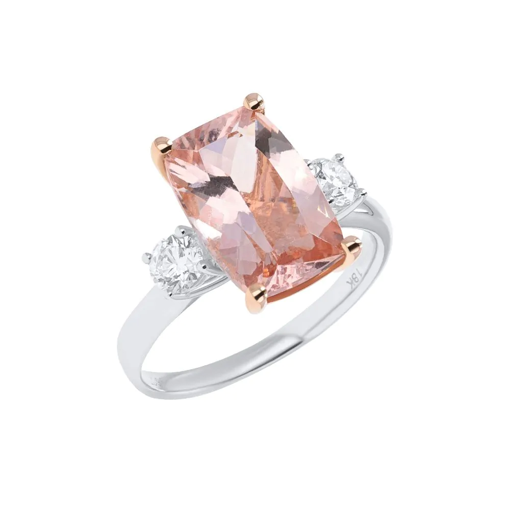 Vintage Morganite and Diamond Engagement Ring | Dot | Braverman Jewelry