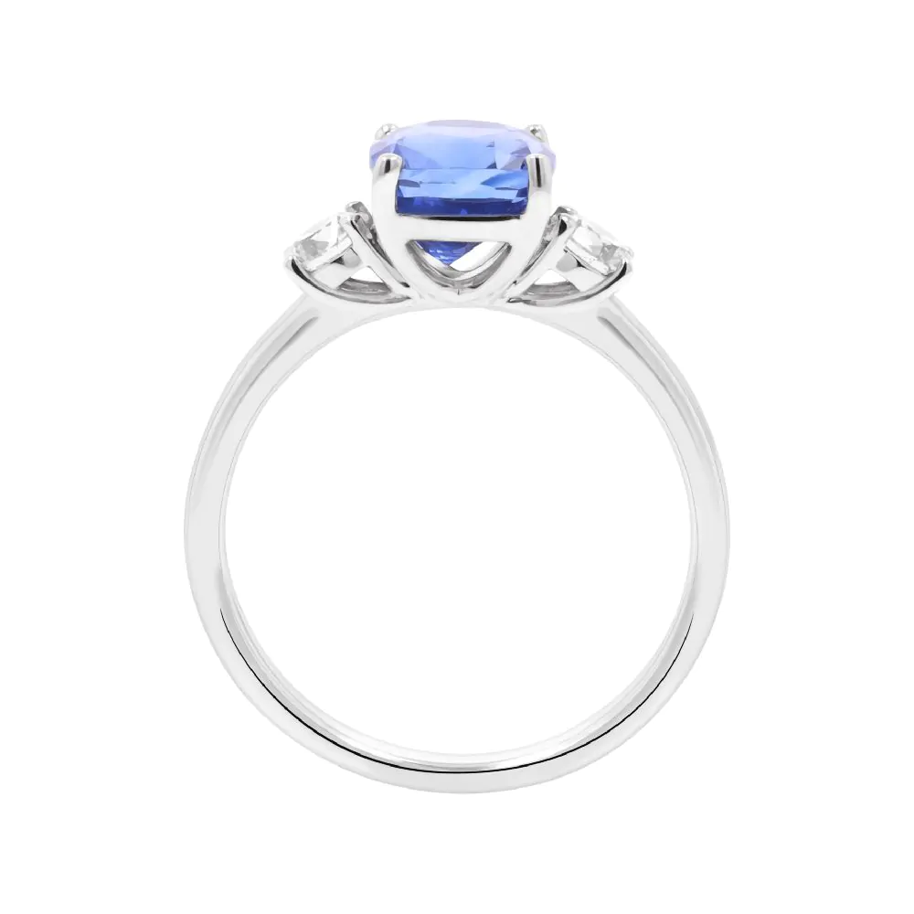 18ct White Gold 2.43ct Sapphire and Diamond Ring