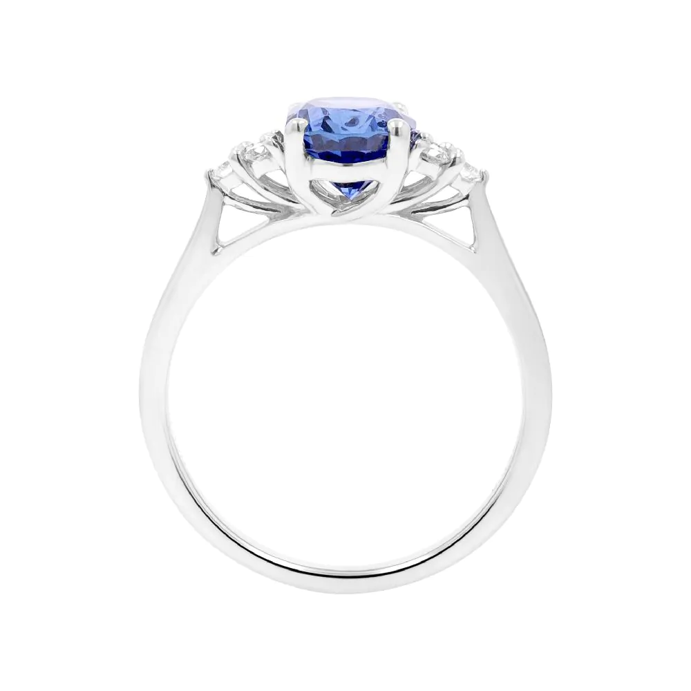Platinum 1.99ct Sapphire and 0.14 Diamond Ring