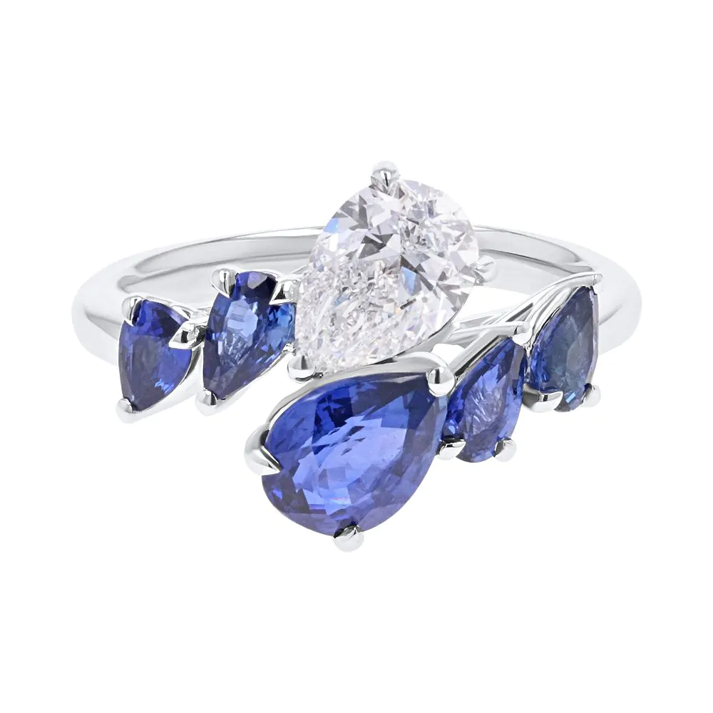 18ct White Gold 2.22ct Sapphire and 1.00ct Diamond Dress Ring