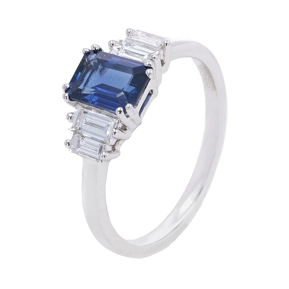 Platinum 1.21ct Sapphire & Diamond Ring