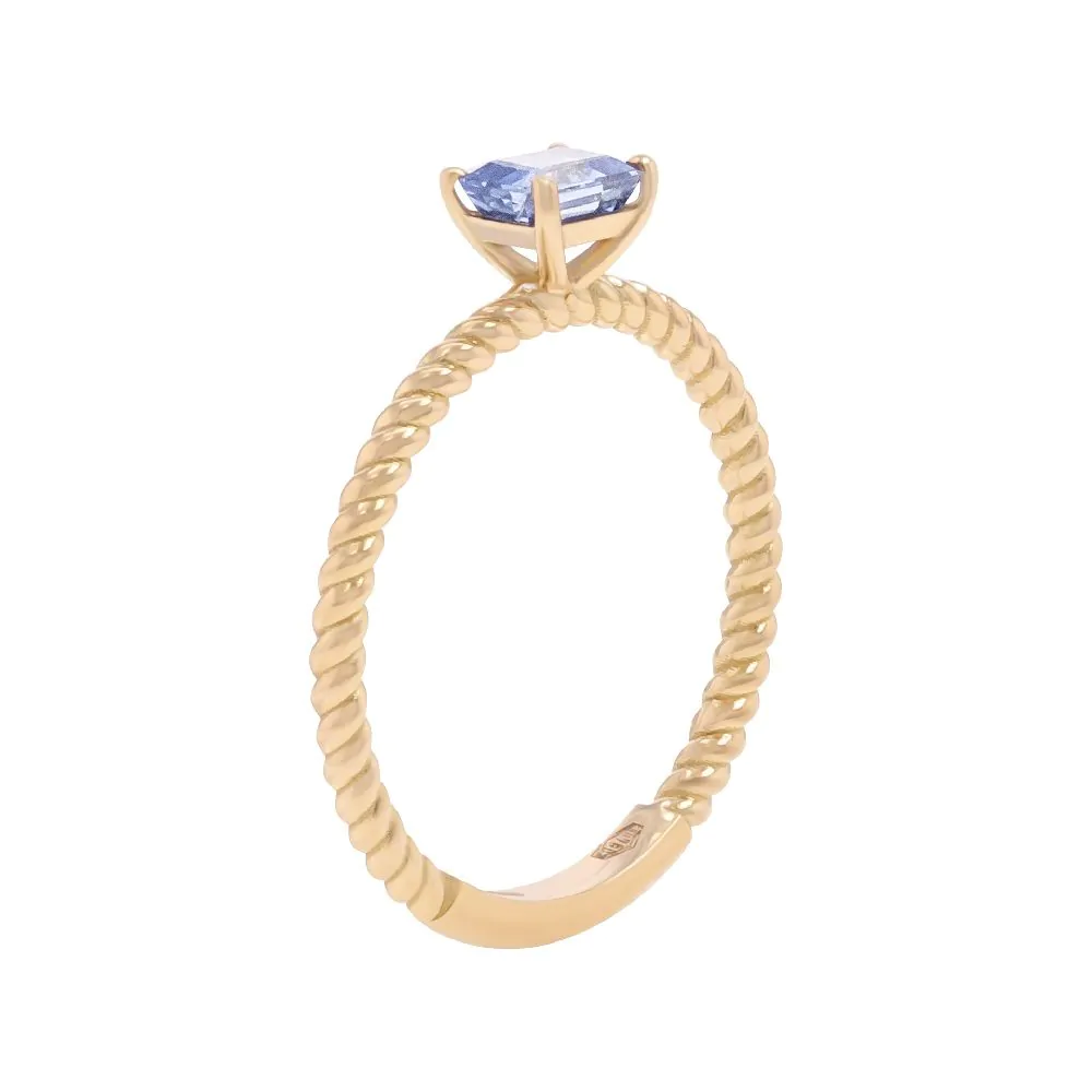 18ct Yellow Gold 0.48ct Blue Sapphire Solitaire Ring