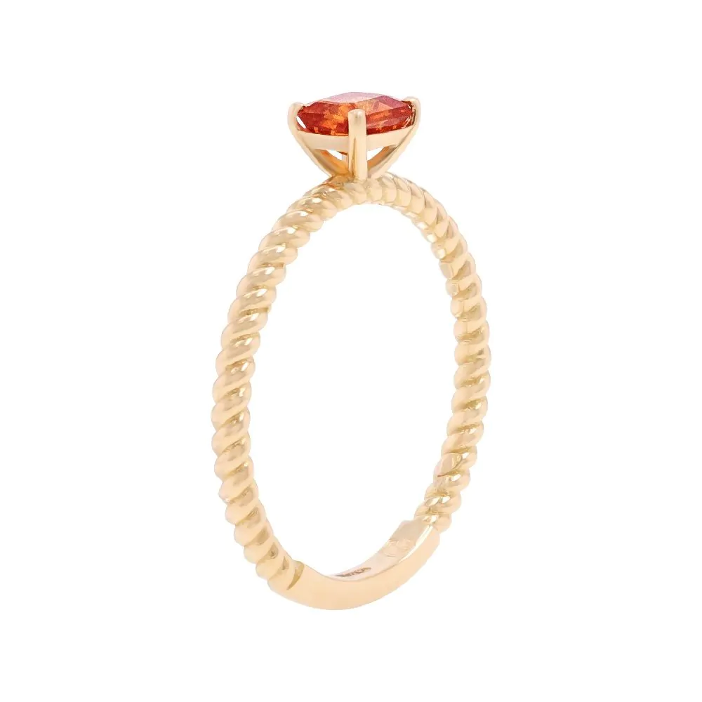 18ct Yellow Gold 0.39ct Orange Sapphire Solitaire Ring