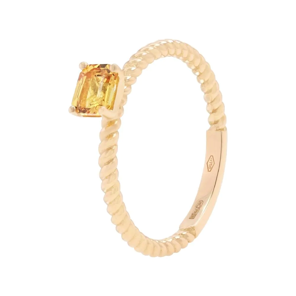 18ct Yellow Gold 0.54ct Yellow Sapphire Solitaire Ring