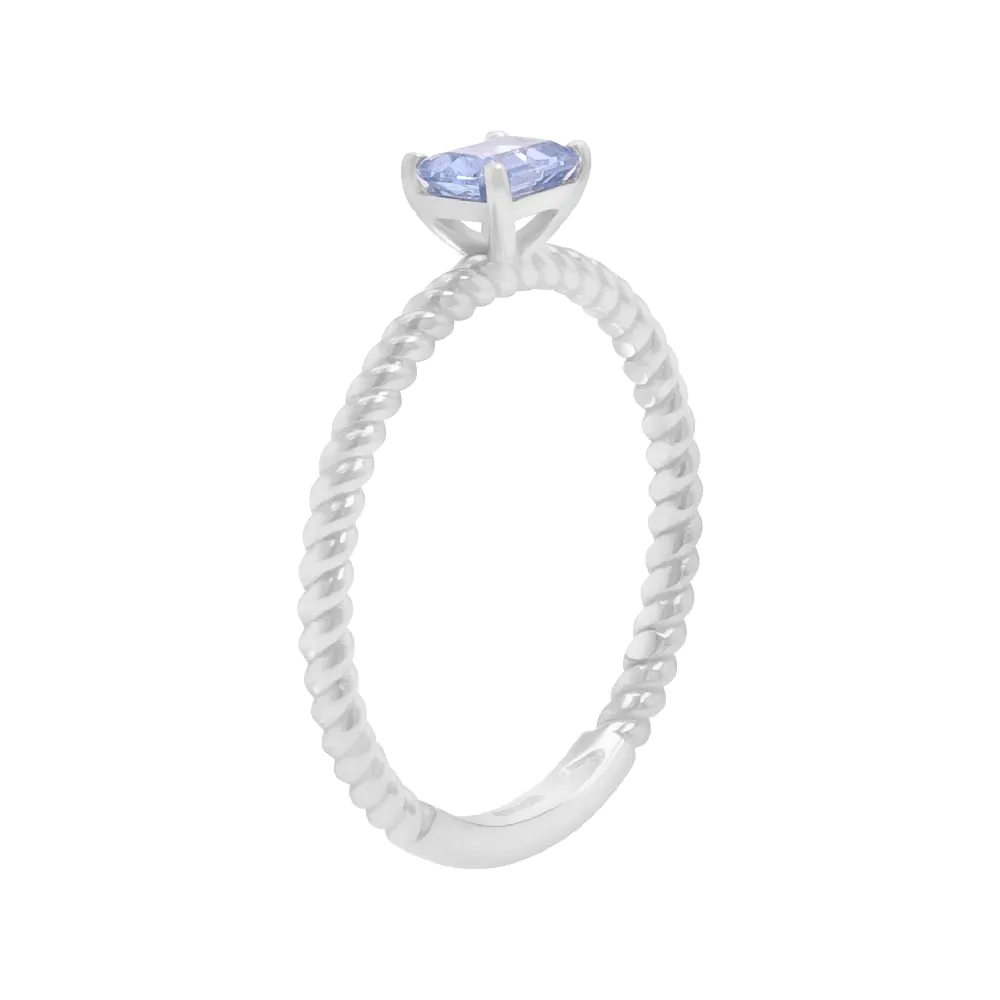 18ct White Gold 0.45ct Blue Sapphire Solitaire Ring
