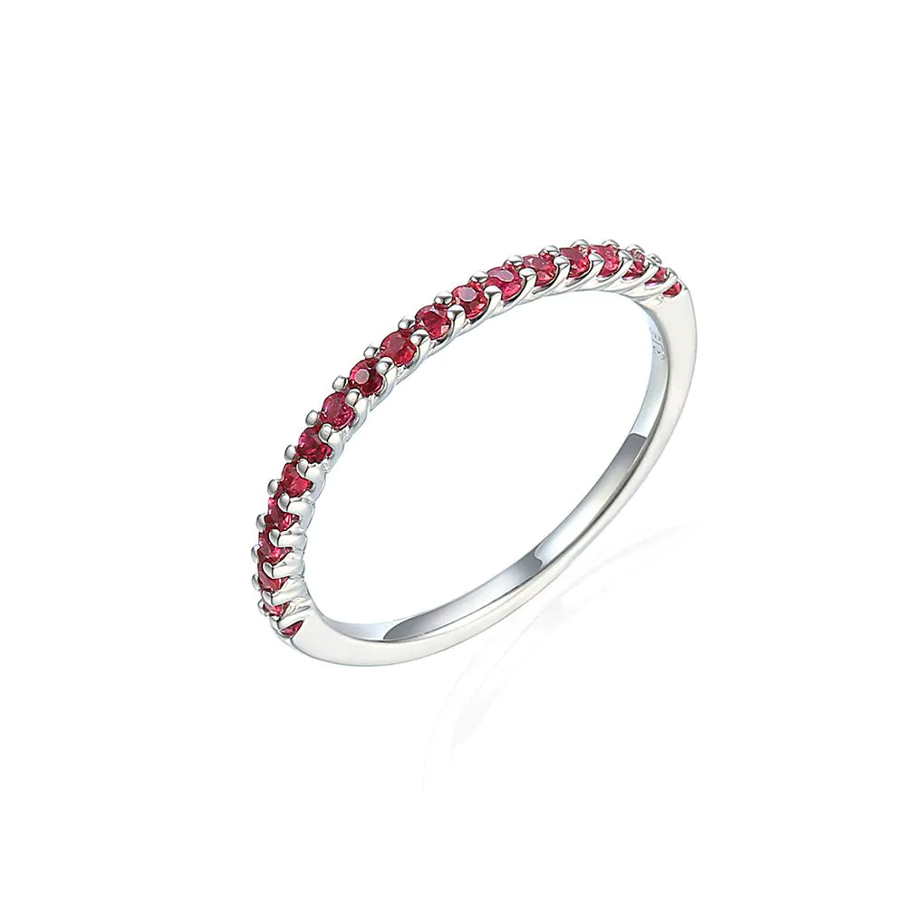18ct White Gold 0.28ct Ruby Half Eternity Ring
