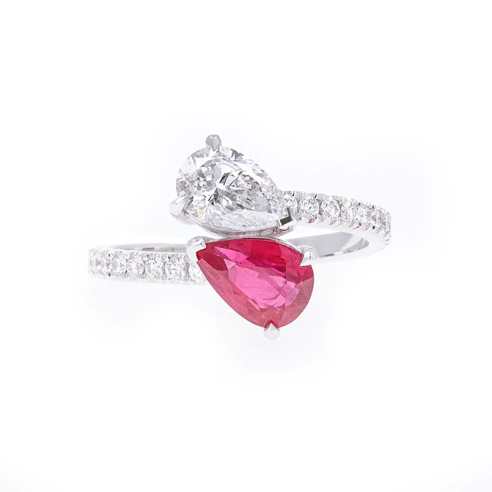 18ct White Gold 1.18ct Ruby and Diamond Ring