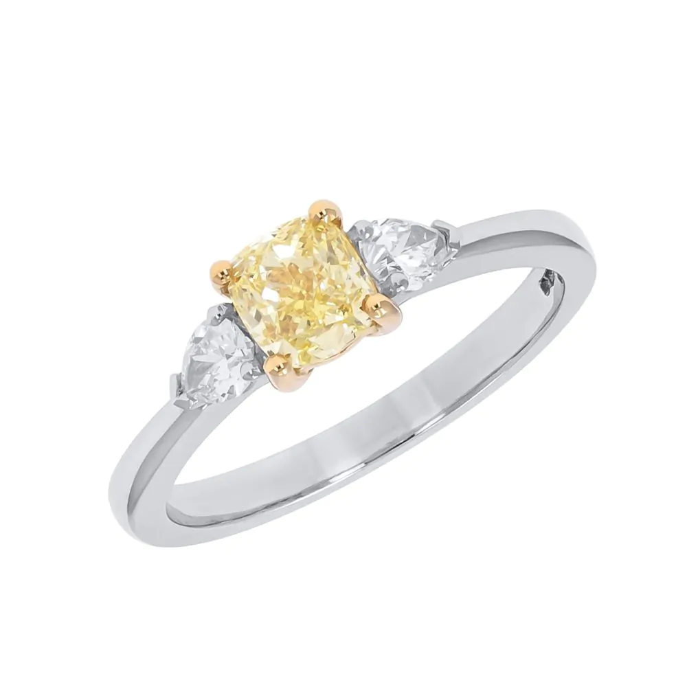 Platinum and 18ct Yellow Gold Diamond Three Stone Ring
