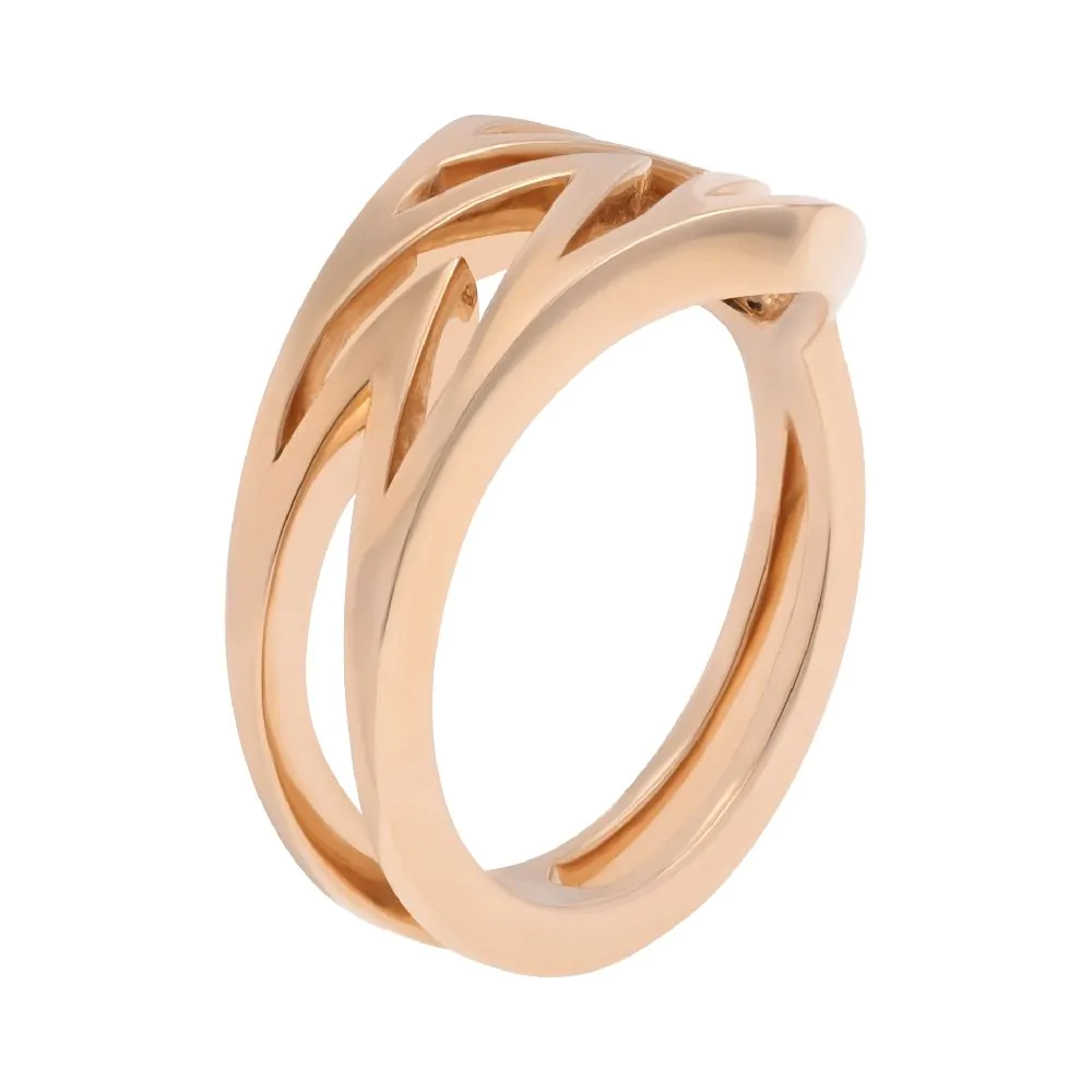18ct Rose Gold Chevron Dress Ring