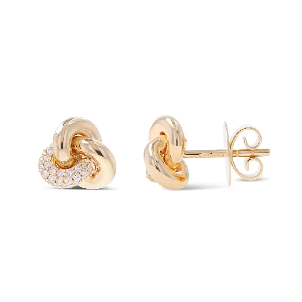 18ct Yellow Gold 0.27ct Diamond Twist Stud Earrings