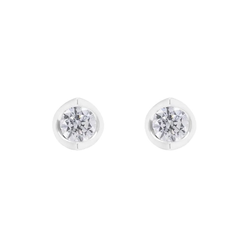 18ct White Gold 1.00ct Round Brilliant Cut Diamond Earrings